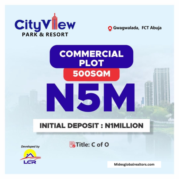 CITY VIEW PARK & RESORT Commercial plot, LOCATIONGWAGWALADA ABUJA(title Certificate of occupancy)